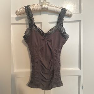 NWT Lace trim camisole NEW - Ruched bodice style stitching - very flattering